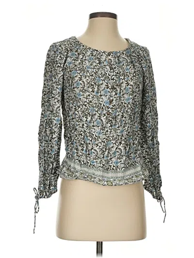 Pre-owned Lucky Brand Long Sleeve Blouse In Teal