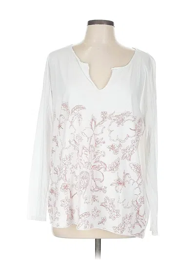 Pre-owned Lucky Brand Long Sleeve Blouse In White