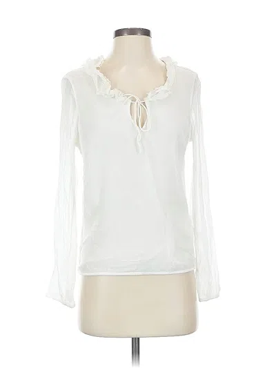 Pre-owned Lucky Brand Long Sleeve Blouse In White