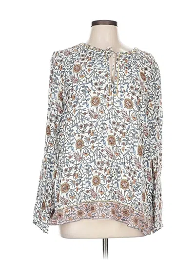 Pre-owned Lucky Brand Long Sleeve Blouse In White