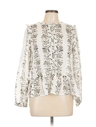 Pre-owned Lucky Brand Long Sleeve Blouse In White