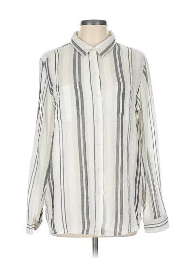 Pre-owned Lucky Brand Long Sleeve Blouse In White