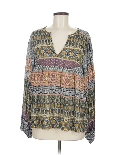 Pre-owned Lucky Brand Long Sleeve Blouse In White