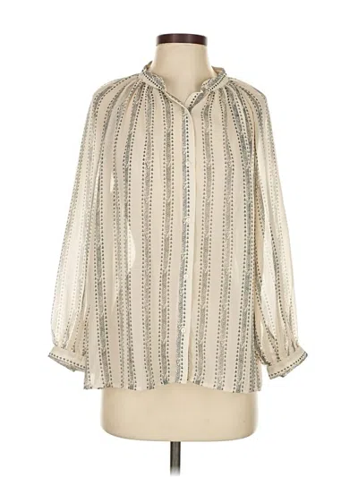 Pre-owned Lucky Brand Long Sleeve Blouse In White