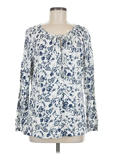 Pre-owned Lucky Brand Long Sleeve Blouse In White