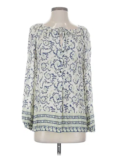 Pre-owned Lucky Brand Long Sleeve Blouse In White