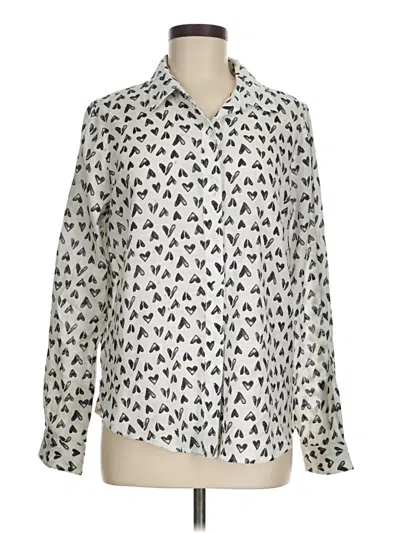 Pre-owned Lucky Brand Long Sleeve Blouse In White