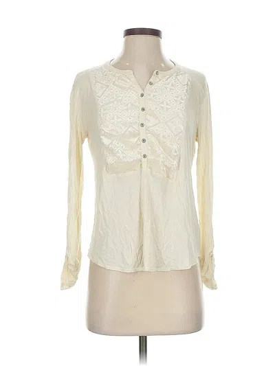 Pre-owned Lucky Brand Long Sleeve Blouse In White