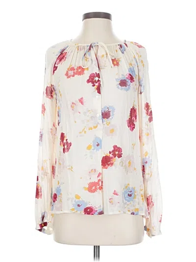 Pre-owned Lucky Brand Long Sleeve Blouse In White