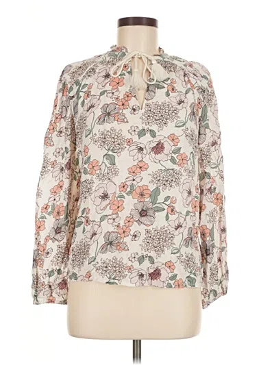 Pre-owned Lucky Brand Long Sleeve Blouse In White