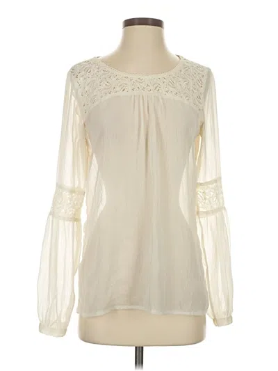 Pre-owned Lucky Brand Long Sleeve Blouse In White