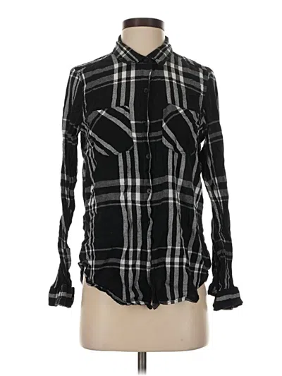 Pre-owned Lucky Brand Long Sleeve Button Down Shirt In Black