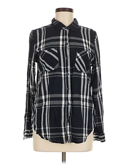 Pre-owned Lucky Brand Long Sleeve Button Down Shirt In Black