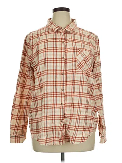 Pre-owned Lucky Brand Long Sleeve Button Down Shirt In Brown