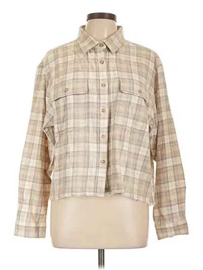 Pre-owned Lucky Brand Long Sleeve Button Down Shirt In Brown
