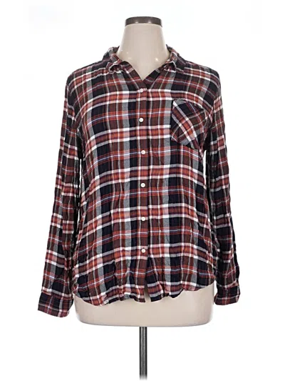 Pre-owned Lucky Brand Long Sleeve Button Down Shirt In Burgundy