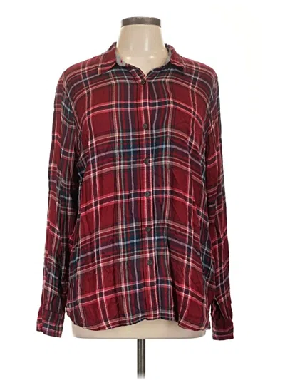Pre-owned Lucky Brand Long Sleeve Button Down Shirt In Burgundy