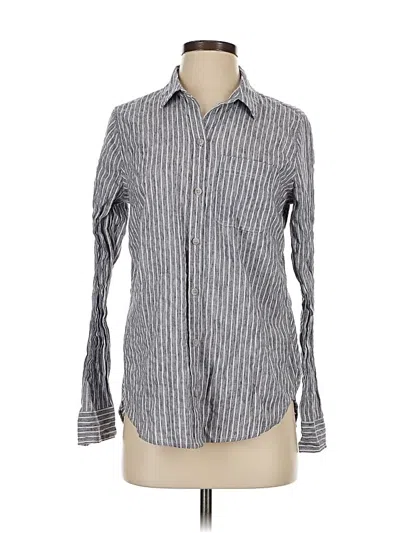 Pre-owned Lucky Brand Long Sleeve Button Down Shirt In Gray