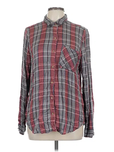 Pre-owned Lucky Brand Long Sleeve Button Down Shirt In Gray