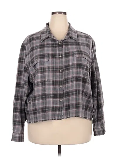Pre-owned Lucky Brand Long Sleeve Button Down Shirt In Gray