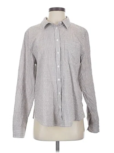 Pre-owned Lucky Brand Long Sleeve Button Down Shirt In Gray