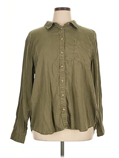 Pre-owned Lucky Brand Long Sleeve Button Down Shirt In Green
