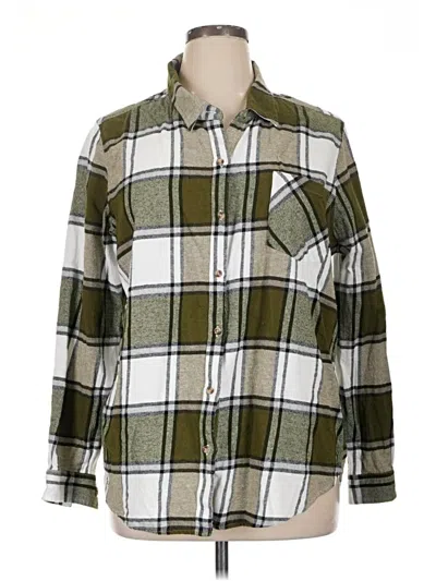 Pre-owned Lucky Brand Long Sleeve Button Down Shirt In Green