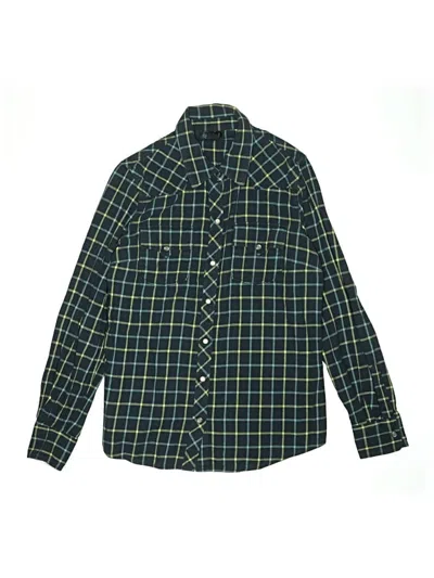 Pre-owned Lucky Brand Kids' Long Sleeve Button Down Shirt In Green