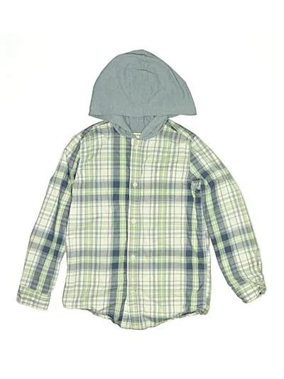 Pre-owned Lucky Brand Kids' Long Sleeve Button Down Shirt In Green