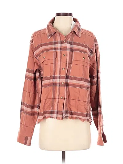 Pre-owned Lucky Brand Long Sleeve Button Down Shirt In Orange