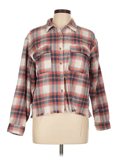 Pre-owned Lucky Brand Long Sleeve Button Down Shirt In Orange