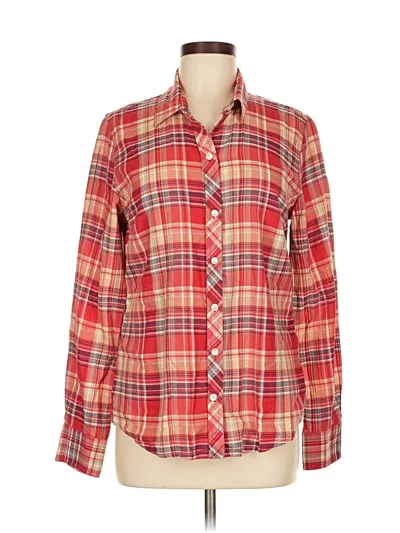 Pre-owned Lucky Brand Long Sleeve Button Down Shirt In Red