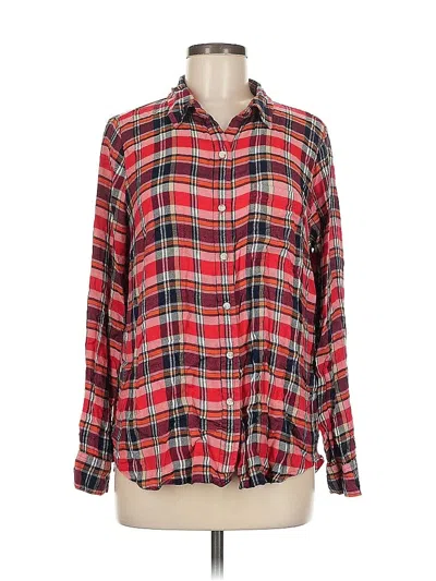 Pre-owned Lucky Brand Long Sleeve Button Down Shirt In Red
