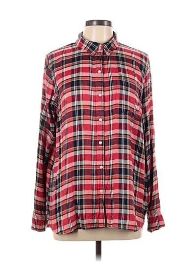 Pre-owned Lucky Brand Long Sleeve Button Down Shirt In Red