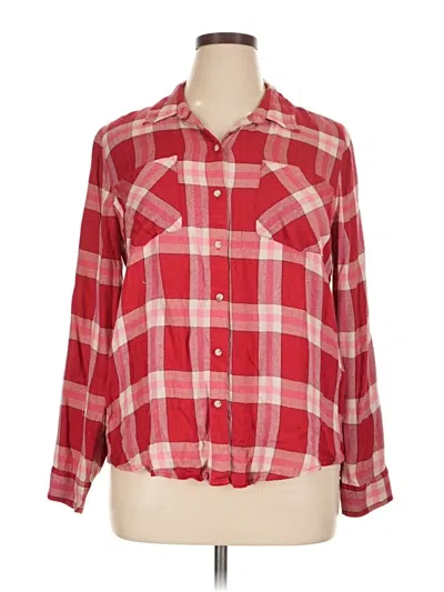 Pre-owned Lucky Brand Long Sleeve Button Down Shirt In Red