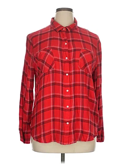Pre-owned Lucky Brand Long Sleeve Button Down Shirt In Red
