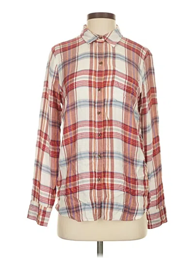 Pre-owned Lucky Brand Long Sleeve Button Down Shirt In Red