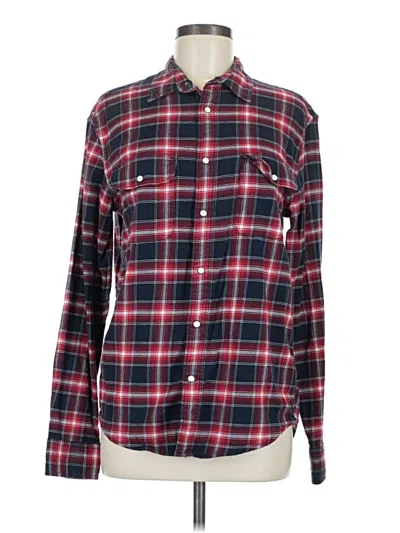 Pre-owned Lucky Brand Long Sleeve Button Down Shirt In Red