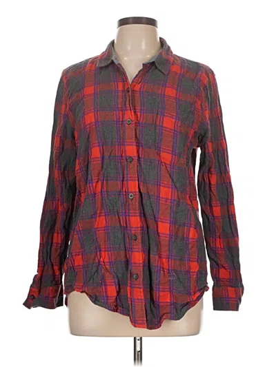 Pre-owned Lucky Brand Long Sleeve Button Down Shirt In Red