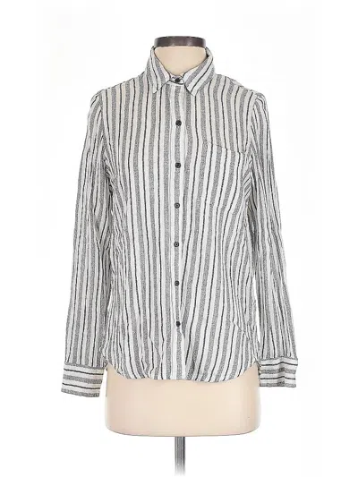 Pre-owned Lucky Brand Long Sleeve Button Down Shirt In Silver