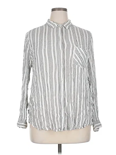 Pre-owned Lucky Brand Long Sleeve Button Down Shirt In Silver