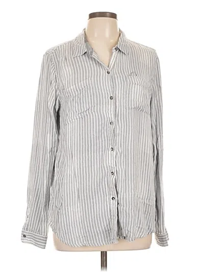 Pre-owned Lucky Brand Long Sleeve Button Down Shirt In Silver