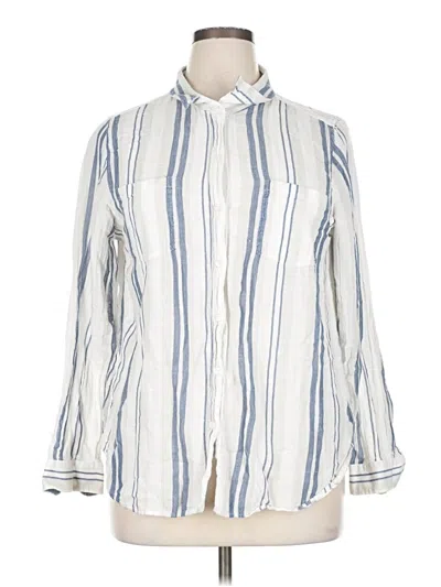 Pre-owned Lucky Brand Long Sleeve Button Down Shirt In White