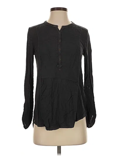 Pre-owned Lucky Brand Long Sleeve Henley Shirt In Black