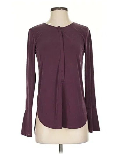 Pre-owned Lucky Brand Long Sleeve Henley Shirt In Burgundy