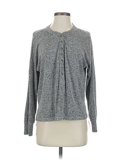 Pre-owned Lucky Brand Long Sleeve Henley Shirt In Gray
