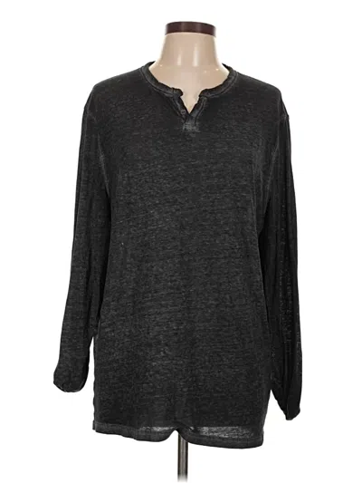 Pre-owned Lucky Brand Long Sleeve Henley Shirt In Gray
