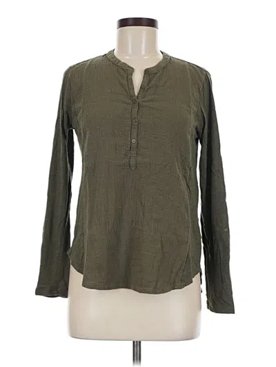 Pre-owned Lucky Brand Long Sleeve Henley Shirt In Green
