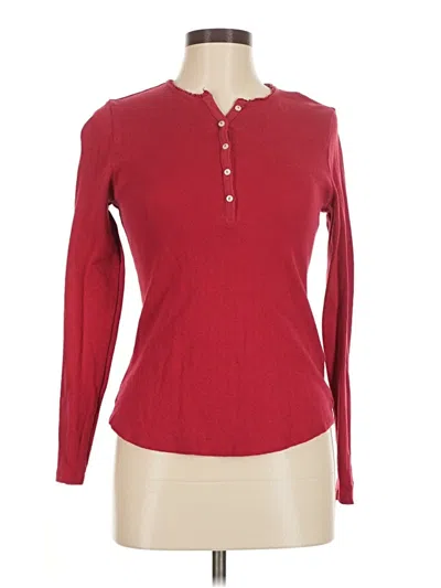 Pre-owned Lucky Brand Long Sleeve Polo Shirt In Red