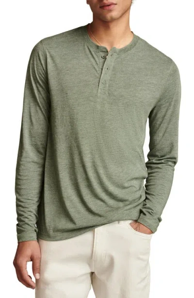 Lucky Brand Long Sleeve Slub Jersey Henley In Cilantro